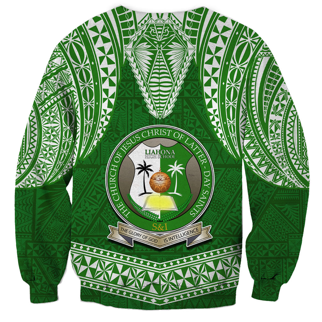 Tonga Liahona High School Sweatshirt Traditional Ngatu and Polynesian Pattern LT03 - Polynesian Pride