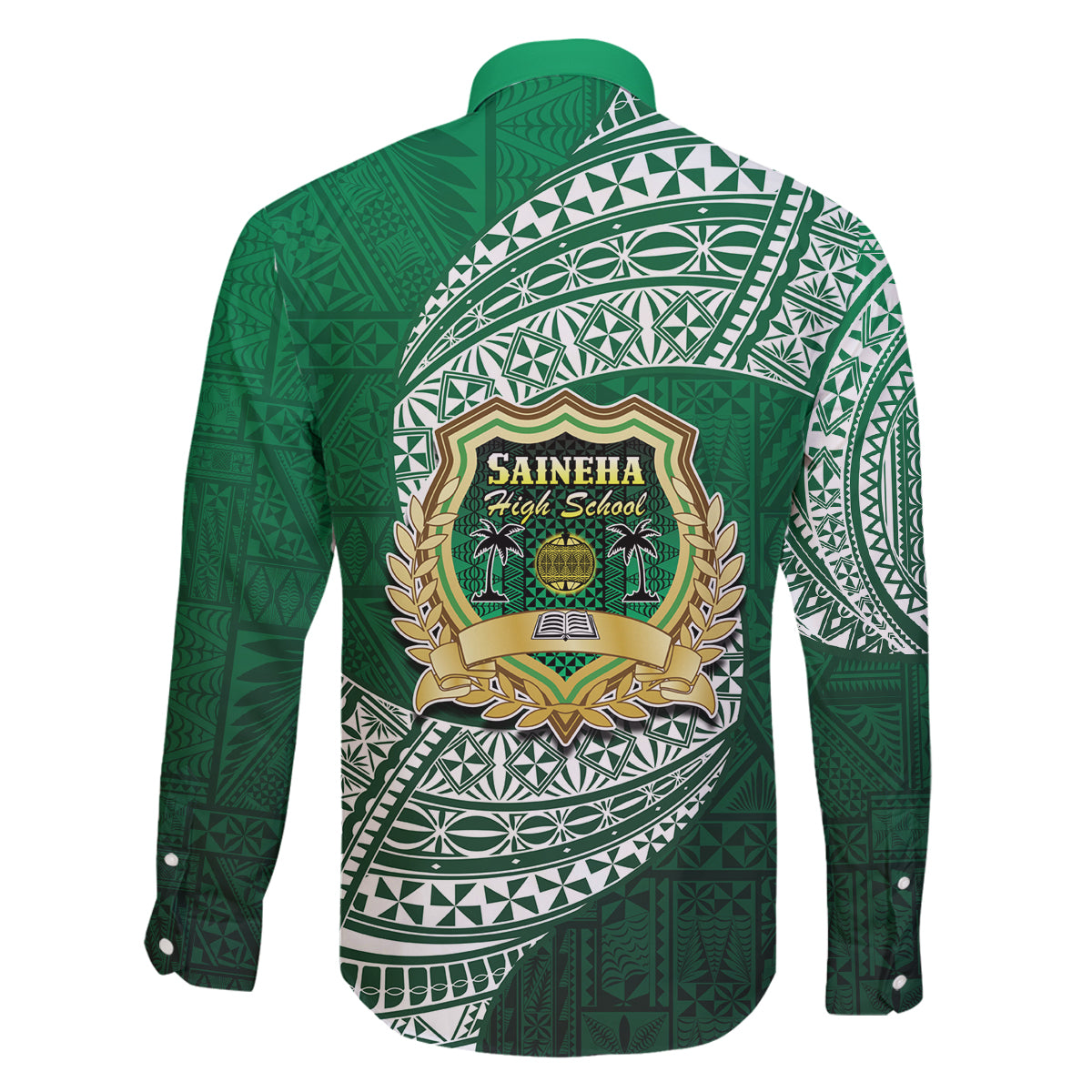 Tonga Saineha High School Family Matching Off Shoulder Maxi Dress and Hawaiian Shirt Traditional Ngatu and Polynesian Pattern LT03 - Polynesian Pride