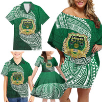 Tonga Saineha High School Family Matching Off Shoulder Short Dress and Hawaiian Shirt Traditional Ngatu and Polynesian Pattern LT03 - Polynesian Pride
