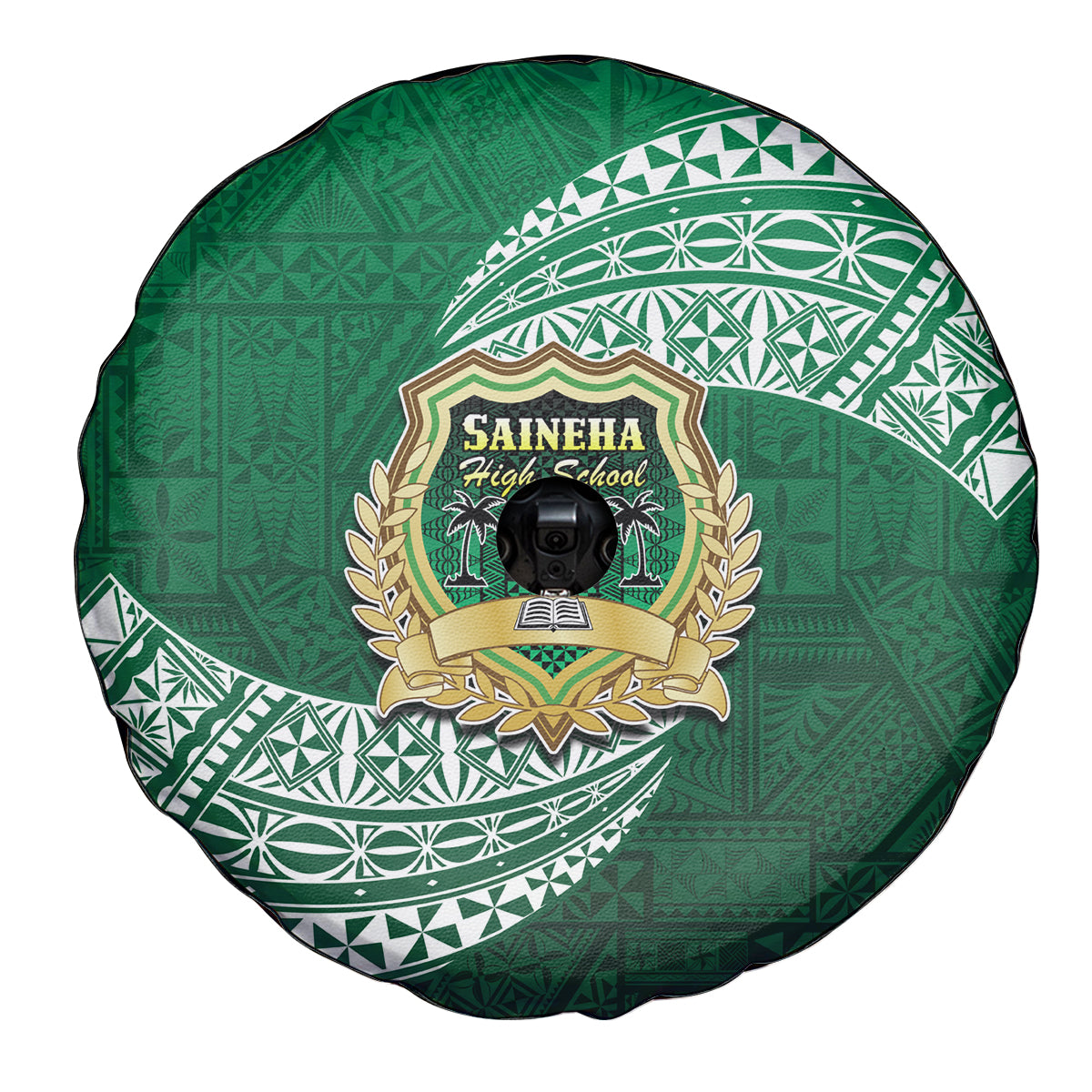 Tonga Saineha High School Spare Tire Cover Traditional Ngatu and Polynesian Pattern LT03 - Polynesian Pride