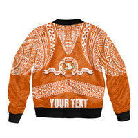 Tonga Tailulu College Sleeve Zip Bomber Jacket Traditional Ngatu and Polynesian Pattern LT03 - Polynesian Pride