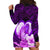 Dolphin Couple Love Story Valentine Day Hoodie Dress With Polynesian Tribal Tattoo Purple Style LT03 - Polynesian Pride