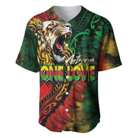 Aotearoa One Love Baseball Jersey Reggae Lion with Kakahu Huruhuru