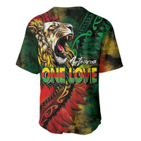 Aotearoa One Love Baseball Jersey Reggae Lion with Kakahu Huruhuru