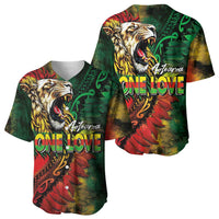 Aotearoa One Love Baseball Jersey Reggae Lion with Kakahu Huruhuru
