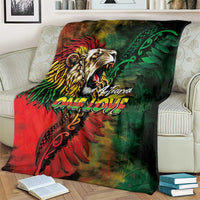 Aotearoa One Love Blanket Reggae Lion with Kakahu Huruhuru