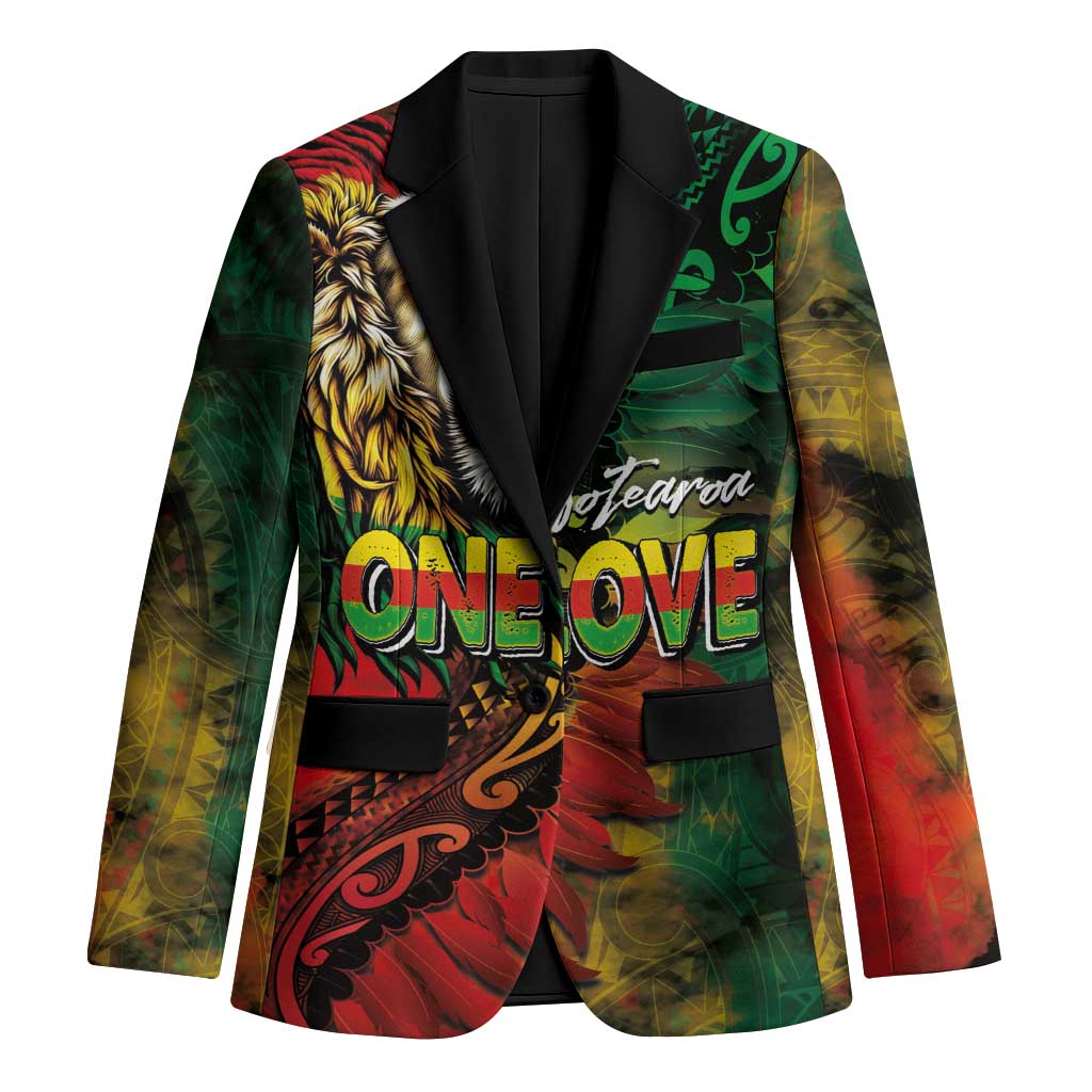 Aotearoa One Love Blazer Reggae Lion with Kakahu Huruhuru