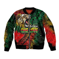 Aotearoa One Love Bomber Jacket Reggae Lion with Kakahu Huruhuru