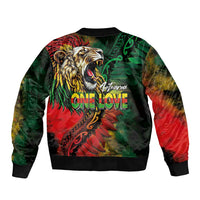Aotearoa One Love Bomber Jacket Reggae Lion with Kakahu Huruhuru