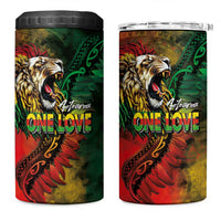Aotearoa One Love 4 in 1 Can Cooler Tumbler Reggae Lion with Kakahu Huruhuru LT03 One Size: 16 oz Black - Polynesian Pride