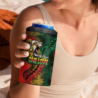Aotearoa One Love 4 in 1 Can Cooler Tumbler Reggae Lion with Kakahu Huruhuru LT03 - Polynesian Pride