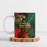 Aotearoa One Love Ceramic Mug Reggae Lion with Kakahu Huruhuru