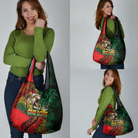 Aotearoa One Love Grocery Bag Reggae Lion with Kakahu Huruhuru