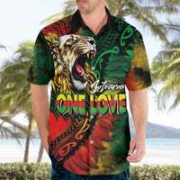 Aotearoa One Love Hawaiian Shirt Reggae Lion with Kakahu Huruhuru LT03 - Polynesian Pride