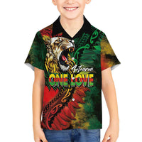 Aotearoa One Love Hawaiian Shirt Reggae Lion with Kakahu Huruhuru LT03 - Polynesian Pride