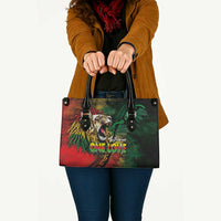 Aotearoa One Love Leather Bag Reggae Lion with Kakahu Huruhuru
