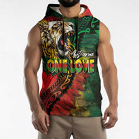 Aotearoa One Love Sleeveless Hoodie Reggae Lion with Kakahu Huruhuru