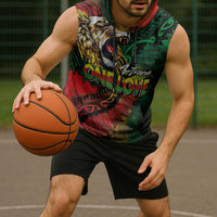 Aotearoa One Love Sleeveless Hoodie Reggae Lion with Kakahu Huruhuru