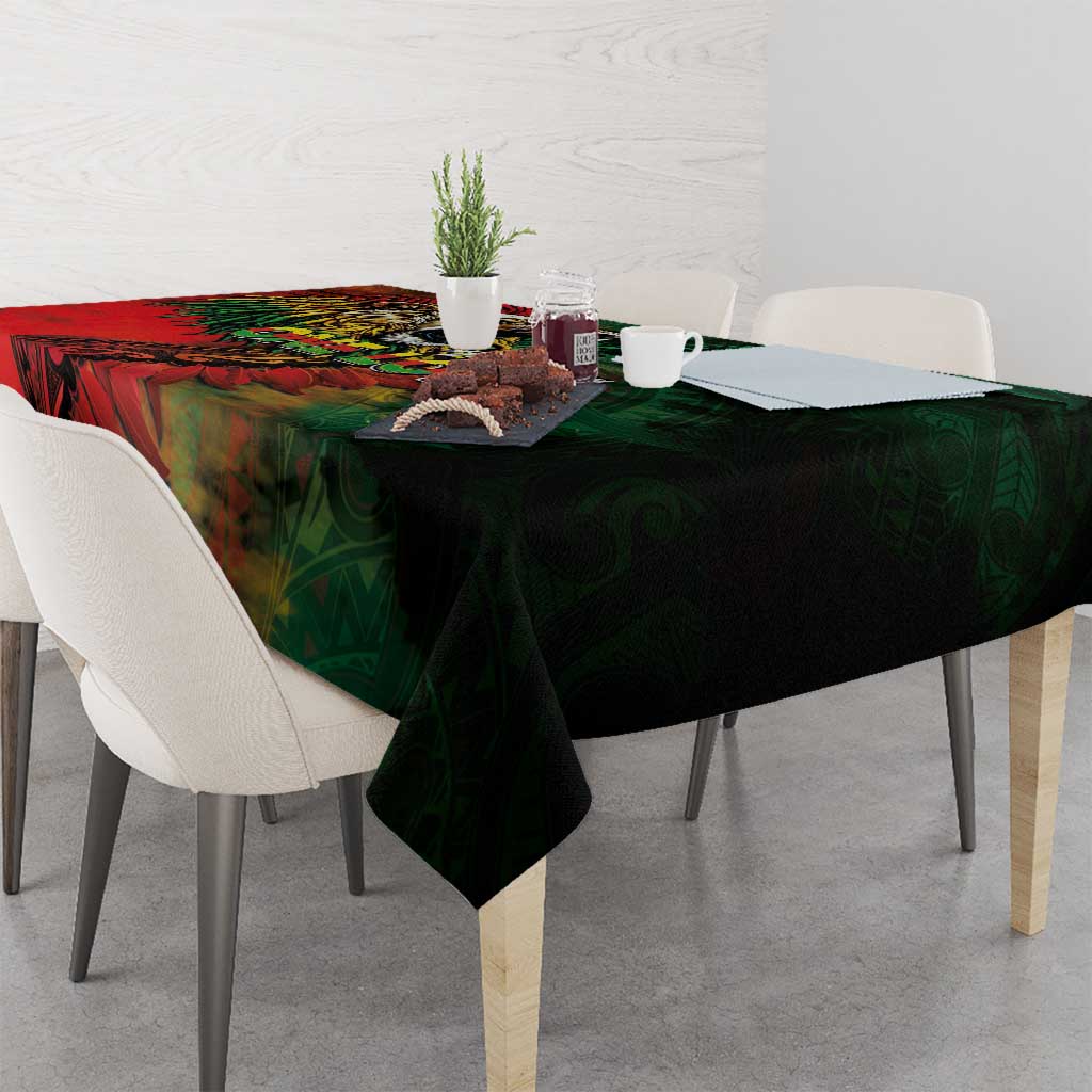 Aotearoa One Love Tablecloth Reggae Lion with Kakahu Huruhuru LT03 - Polynesian Pride