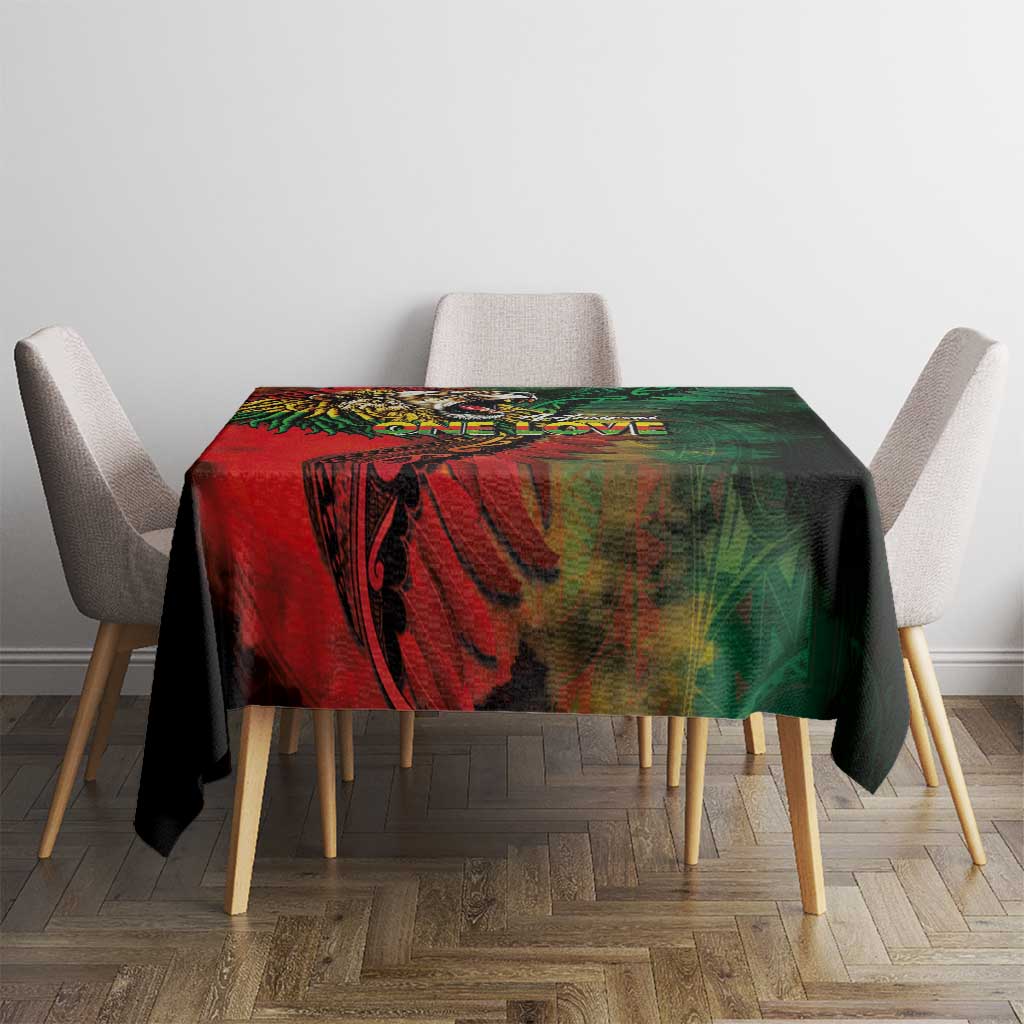Aotearoa One Love Tablecloth Reggae Lion with Kakahu Huruhuru LT03 - Polynesian Pride