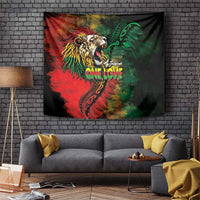 Aotearoa One Love Tapestry Reggae Lion with Kakahu Huruhuru