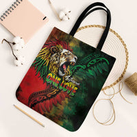 Aotearoa One Love Tote Bag Reggae Lion with Kakahu Huruhuru