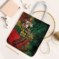 Aotearoa One Love Tote Bag Reggae Lion with Kakahu Huruhuru