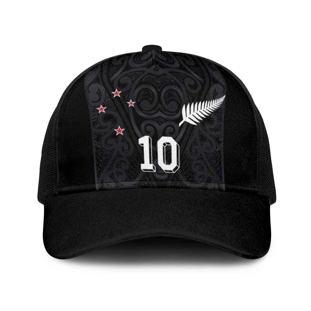 Custom Aotearoa Rugby Baseball Net Cap Fern Blacks-Traditional Maori Motifs Design