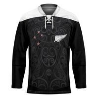 Custom Aotearoa Rugby Hockey Jersey Fern Blacks-Traditional Maori Motifs Design