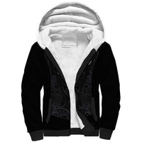 Custom Aotearoa Rugby Sherpa Hoodie Fern Blacks-Traditional Maori Motifs Design