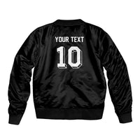 Custom Aotearoa Rugby Sleeve Zip Bomber Jacket Fern Blacks-Traditional Maori Motifs Design LT03 - Polynesian Pride