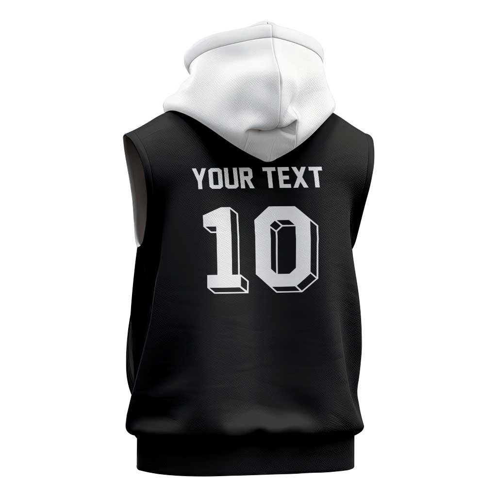 Custom Aotearoa Rugby Sleeveless Zip Hoodie Fern Blacks-Traditional Maori Motifs Design