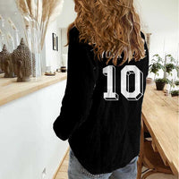 Custom Aotearoa Rugby Women Casual Shirt Fern Blacks-Traditional Maori Motifs Design LT03 - Polynesian Pride