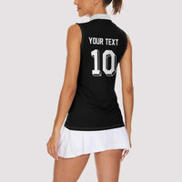 Custom Aotearoa Rugby Women Sleeveless Polo Shirt Fern Blacks-Traditional Maori Motifs Design