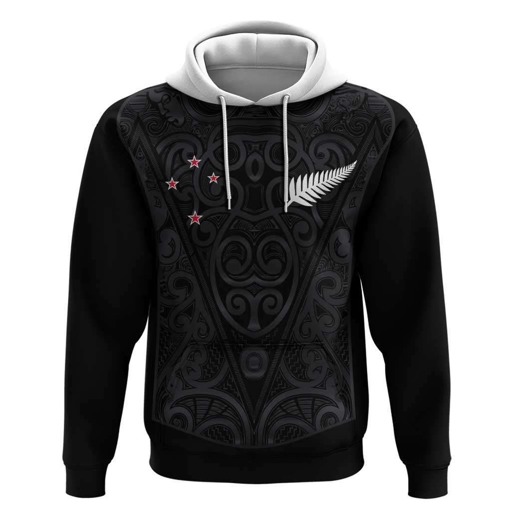 Custom Aotearoa Rugby Zip Hoodie Fern Blacks-Traditional Maori Motifs Design