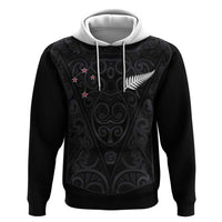 Custom Aotearoa Rugby Zip Hoodie Fern Blacks-Traditional Maori Motifs Design