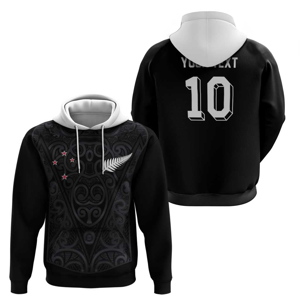 Custom Aotearoa Rugby Zip Hoodie Fern Blacks-Traditional Maori Motifs Design