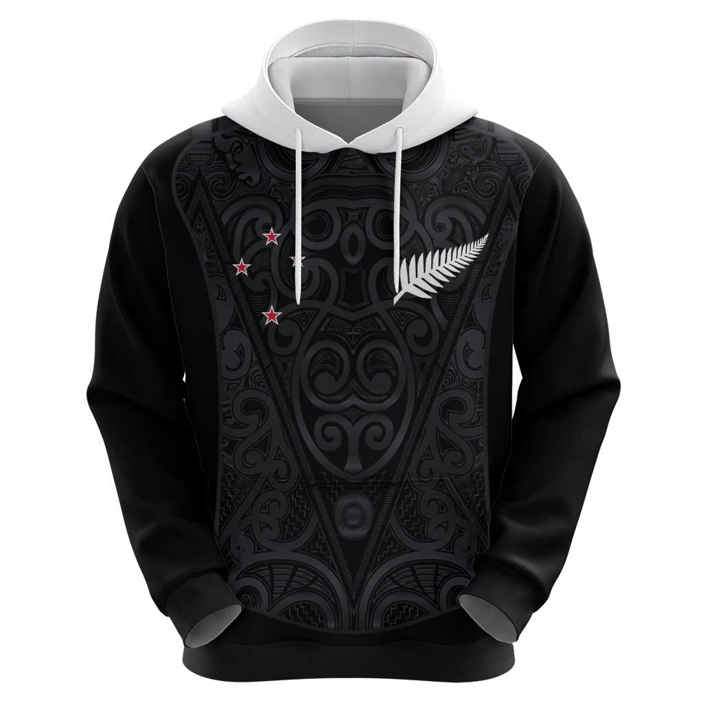 Custom Aotearoa Rugby Zip Hoodie Fern Blacks-Traditional Maori Motifs Design