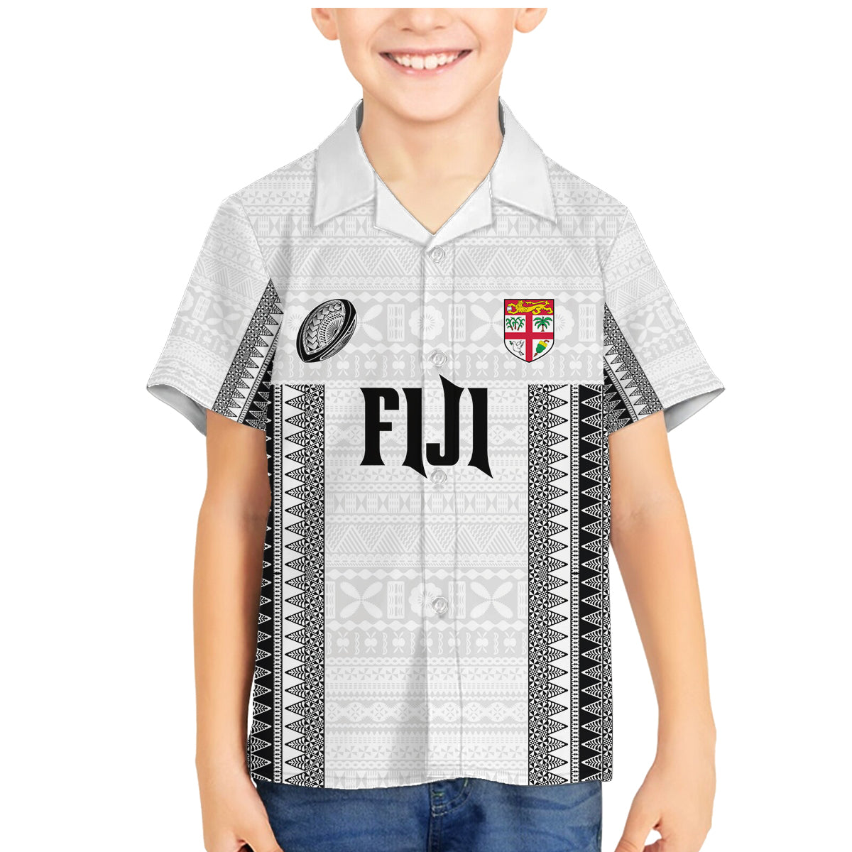 Fiji Rugby Warriors Family Matching Mermaid Dress and Hawaiian Shirt Masi Tribal Pattern Go Champion 2024