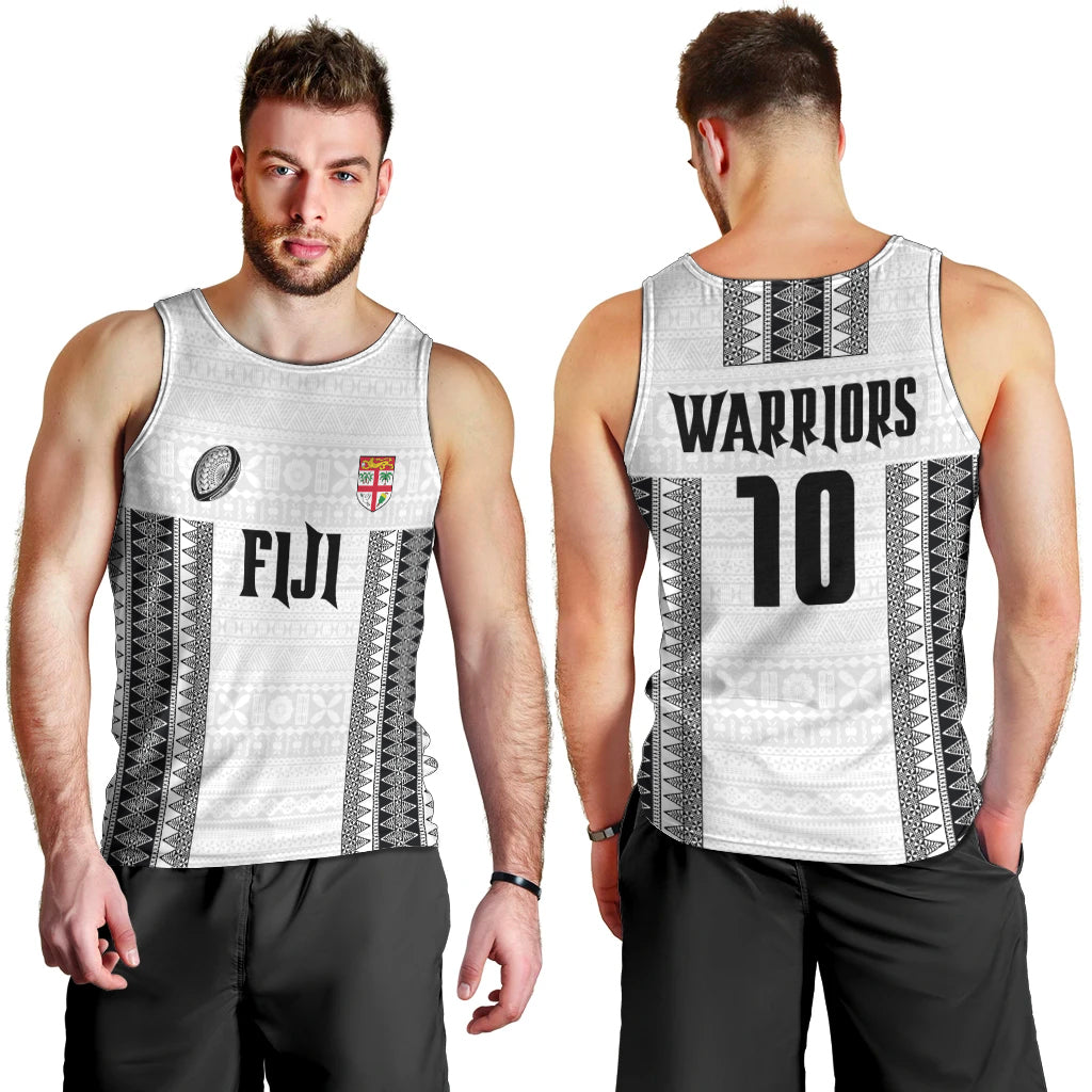 Fiji Rugby Warriors Men Tank Top Masi Tribal Pattern Go Champion 2024 LT03 - Polynesian Pride
