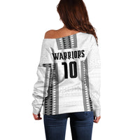 Fiji Rugby Warriors Off Shoulder Sweater Masi Tribal Pattern Go Champion 2024