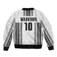 Fiji Rugby Warriors Sleeve Zip Bomber Jacket Masi Tribal Pattern Go Champion 2024 LT03 - Polynesian Pride