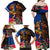 Hawaii and Samoa Together Family Matching Off Shoulder Maxi Dress and Hawaiian Shirt Samoan Warrior and Beauty Hula Girl