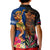 Hawaii and Samoa Together Kid Polo Shirt Samoan Warrior and Beauty Hula Girl