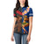 Hawaii and Samoa Together Women Polo Shirt Samoan Warrior and Beauty Hula Girl