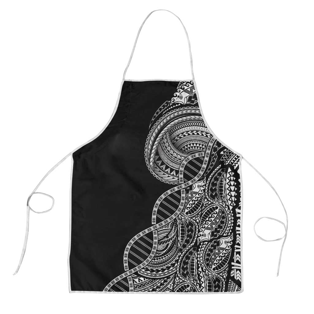 Samoan DNA Art Tattoo Apron Polynesian Pattern Black Color