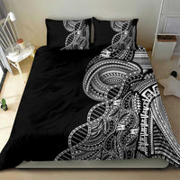 Samoan DNA Art Tattoo Bedding Set Polynesian Pattern Black Color