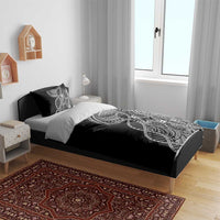 Samoan DNA Art Tattoo Bedding Set Polynesian Pattern Black Color