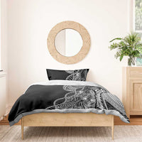 Samoan DNA Art Tattoo Bedding Set Polynesian Pattern Black Color