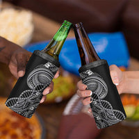 Samoan DNA Art Tattoo 4 in 1 Can Cooler Tumbler Polynesian Pattern Black Color